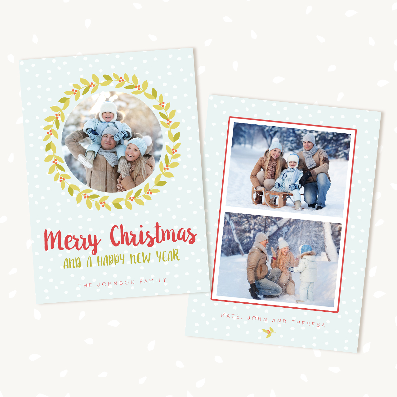 Holiday card template for photographers