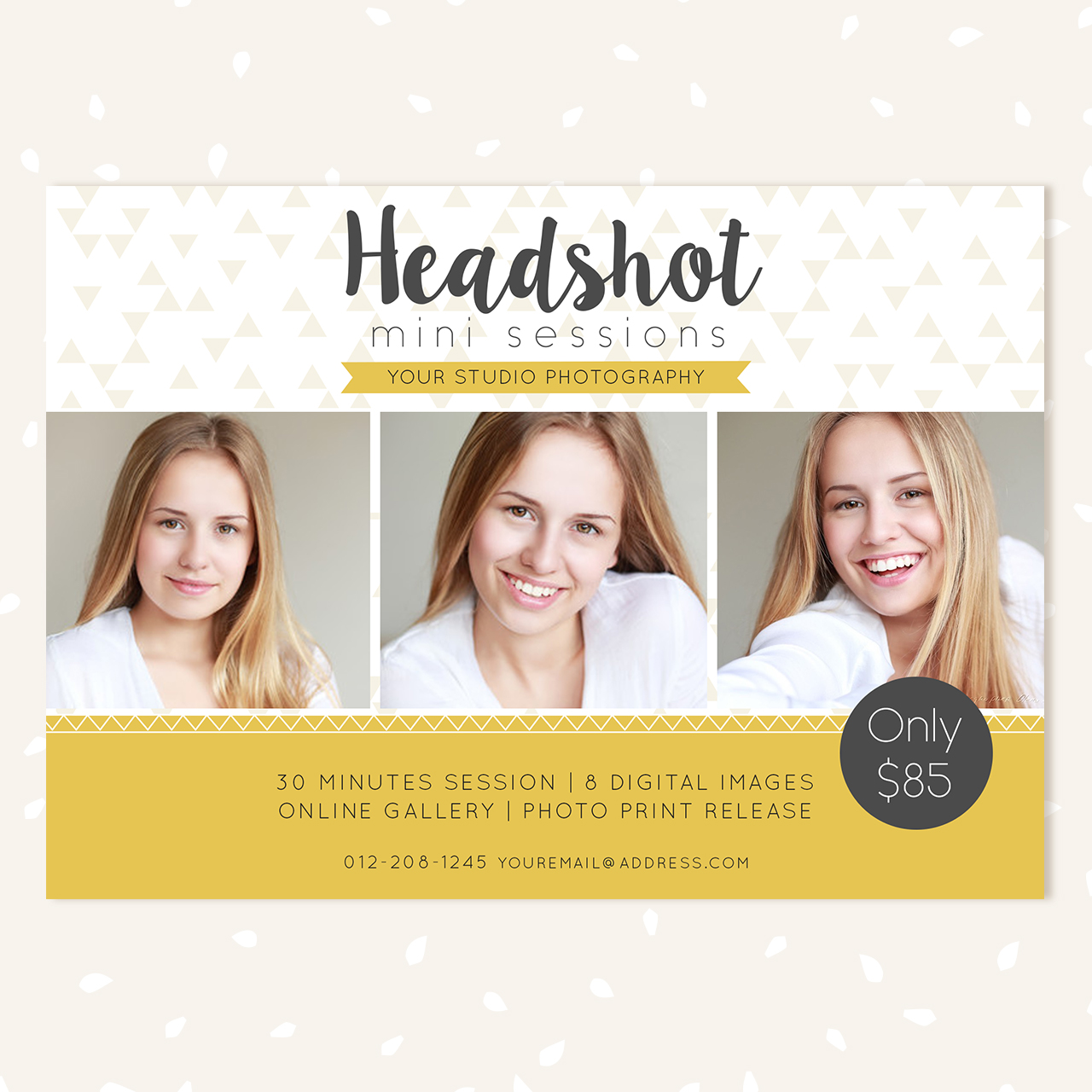Headshot mini sessions template