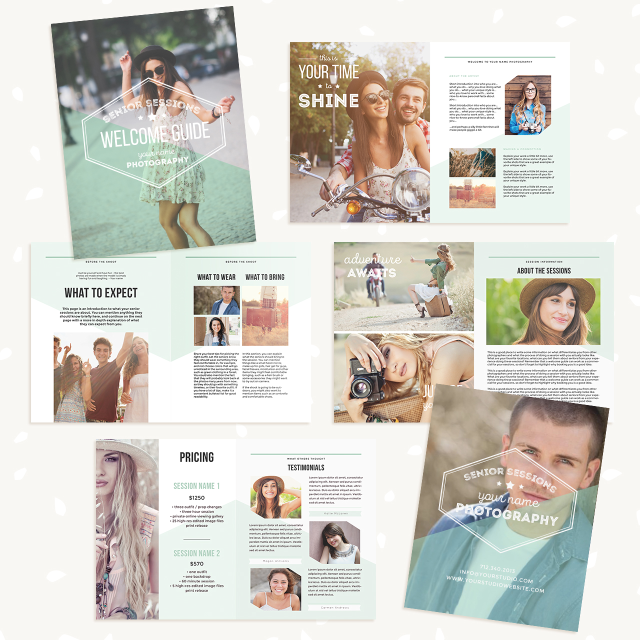 Senior welcome guide template for photographers