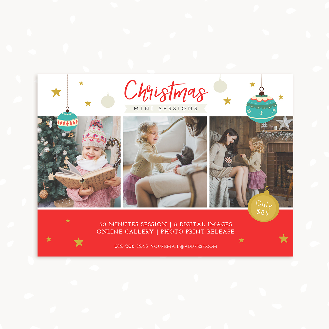 Holidays mini sessions template