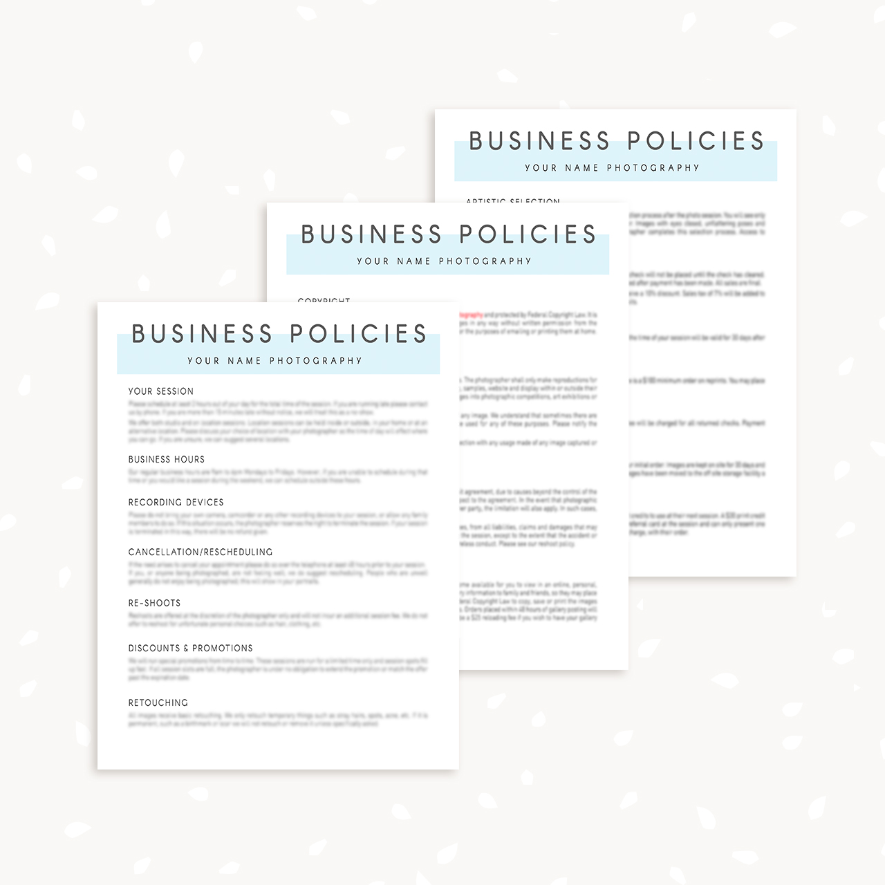 Business Policies Template for Photographers – Strawberry Kit In photography cancellation policy template