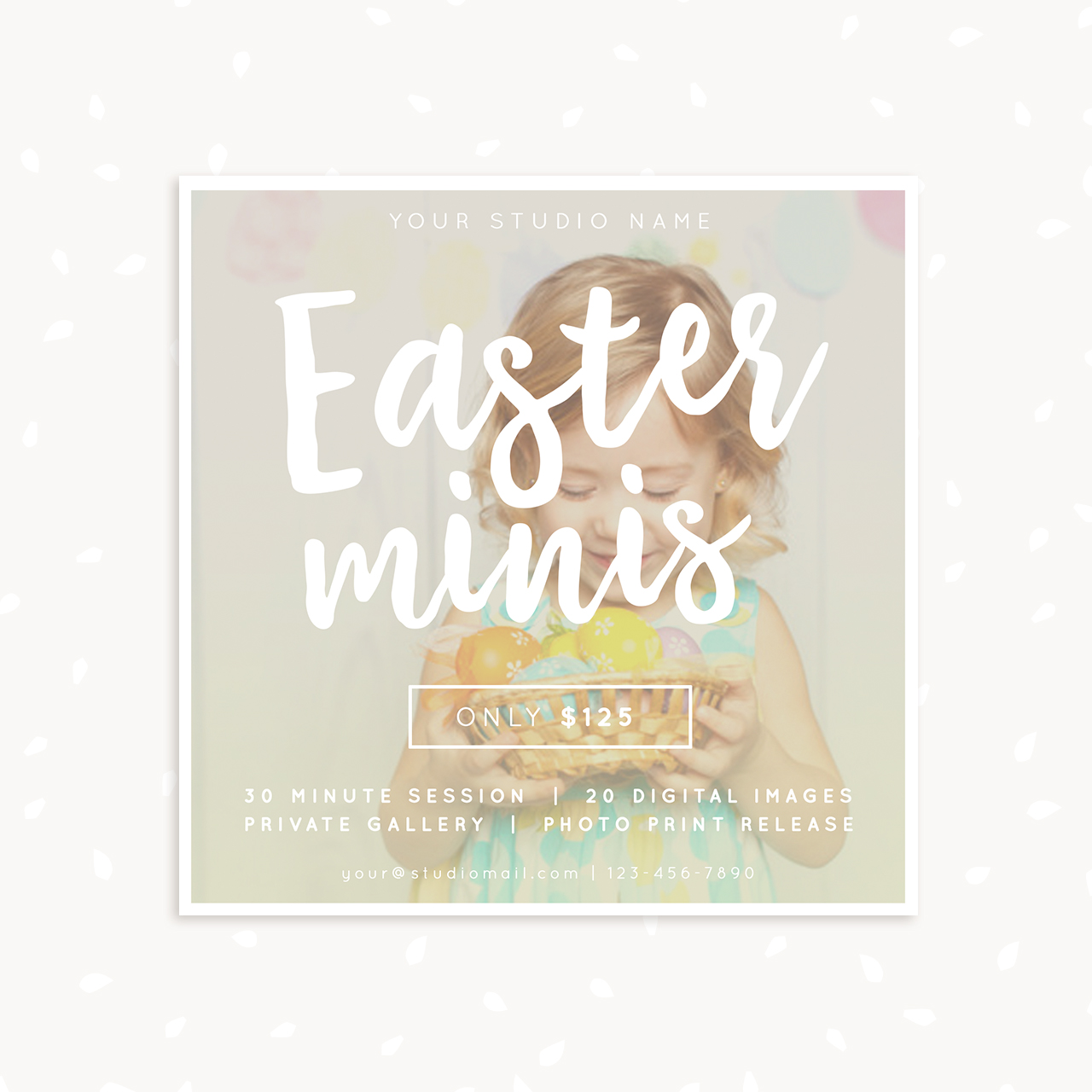 Easter square mini sessions template