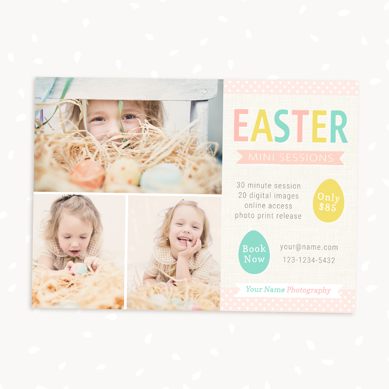 Easter mini sessions template linen