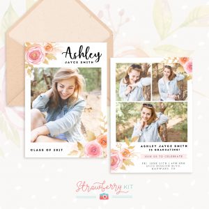 Floral Graduation Invitation