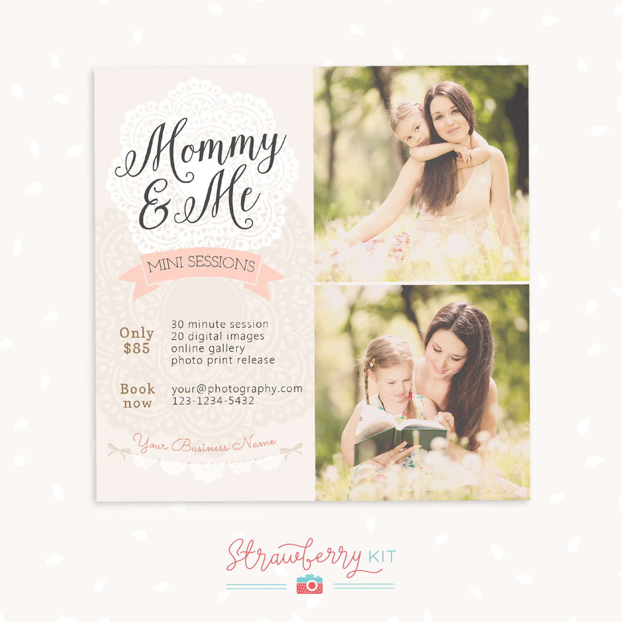 Mommy and Me Mini Sessions Template – Strawberry Kit