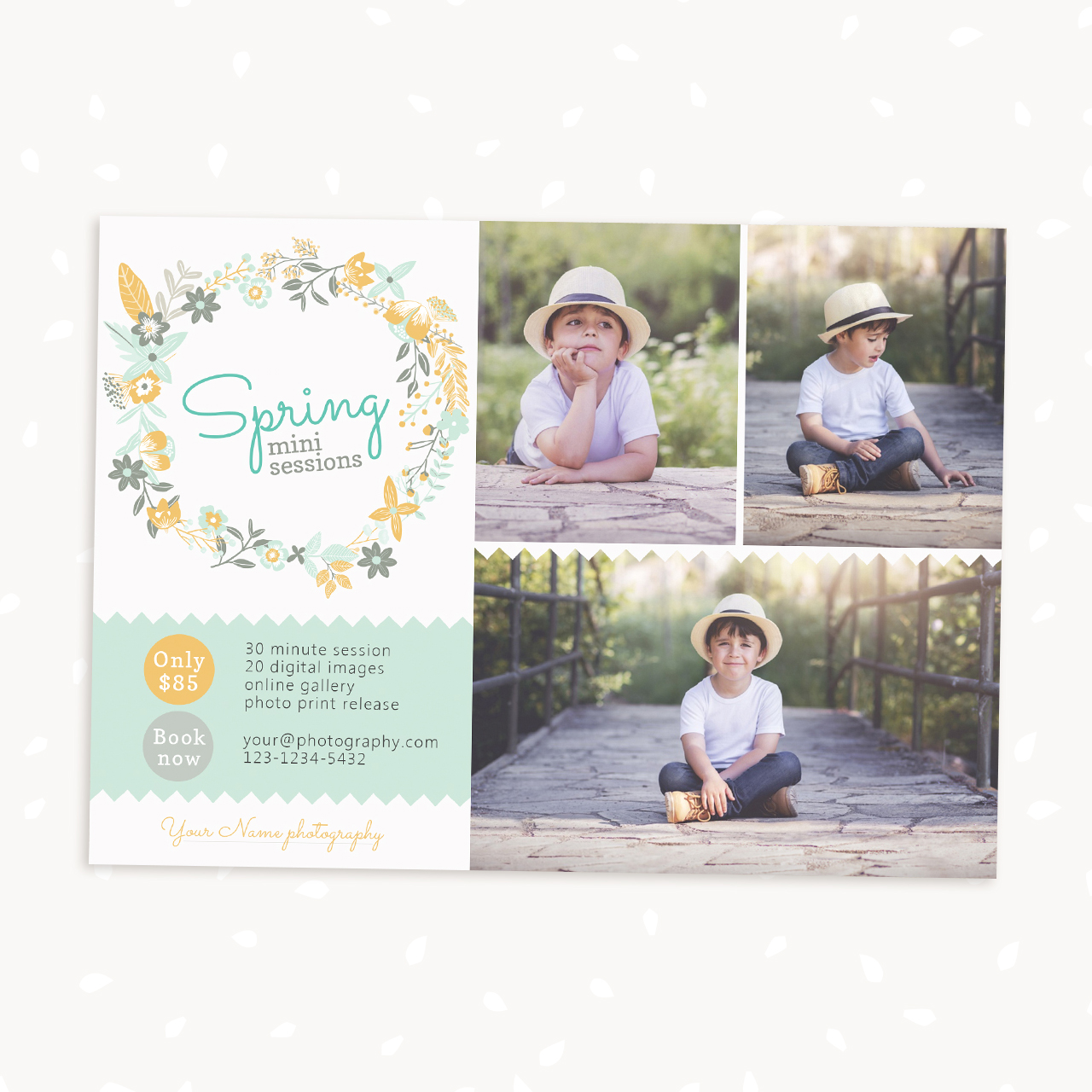 Spring mini sessions template floral