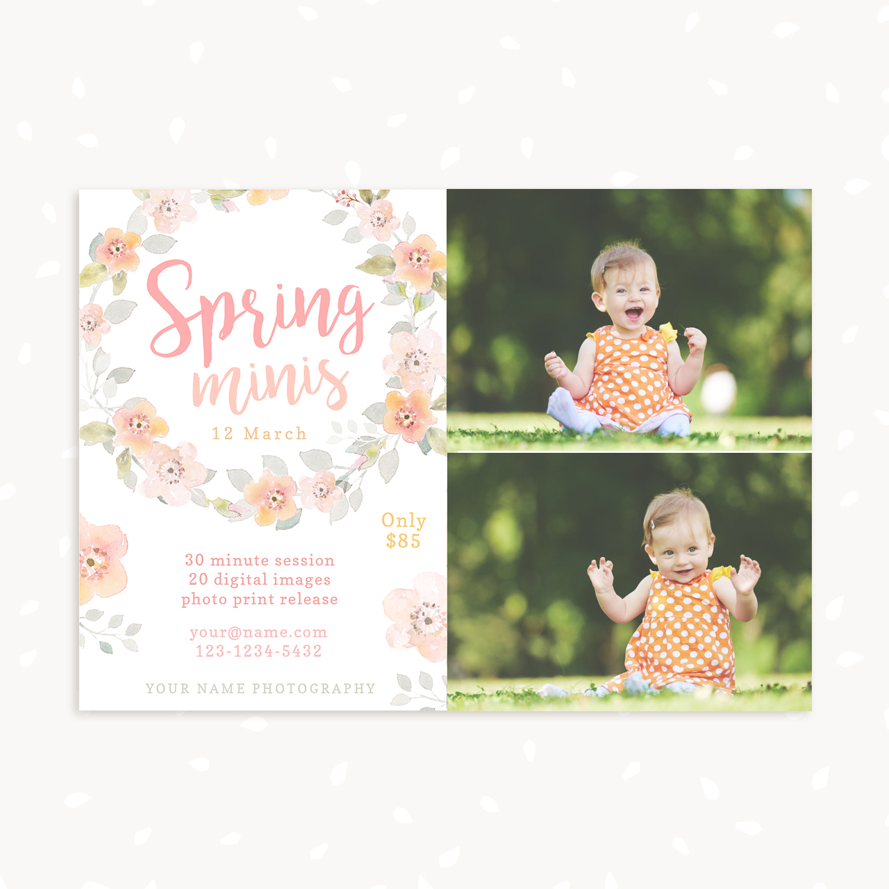 Spring mini sessions template