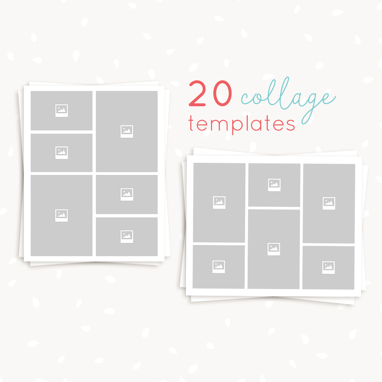 Collage templates: portrait and landscape 8″ x 10″ – Strawberry Kit