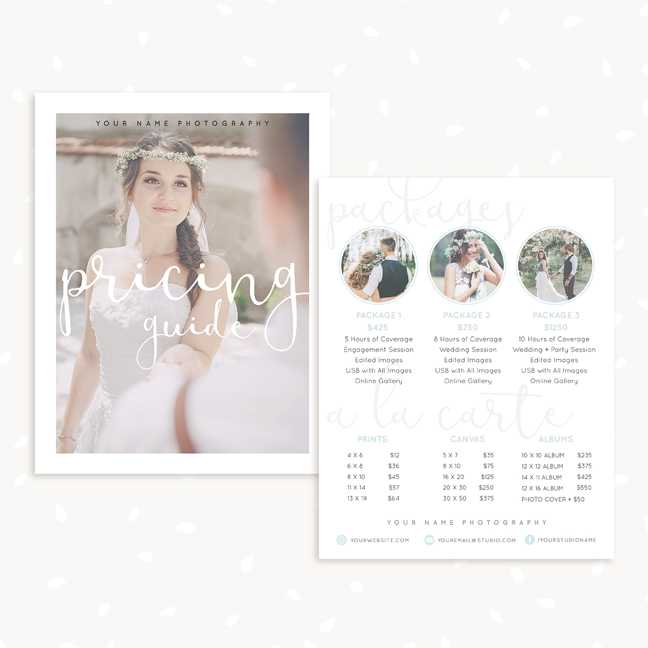 Wedding photo album template 12×12 – Strawberry Kit