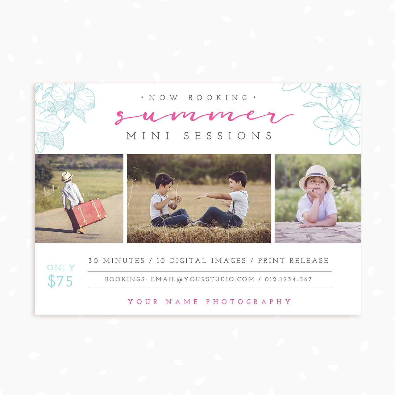 Summer mini sessions marketing board