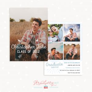 Guy graduation card template