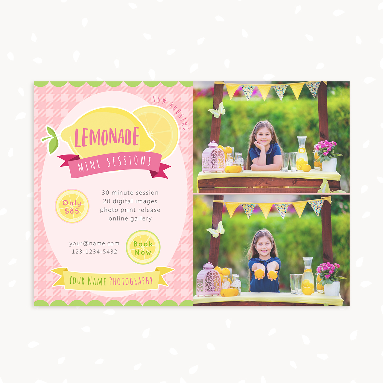 MA250 INSTANT DOWNLOAD Lemonade Stand Mini Session template