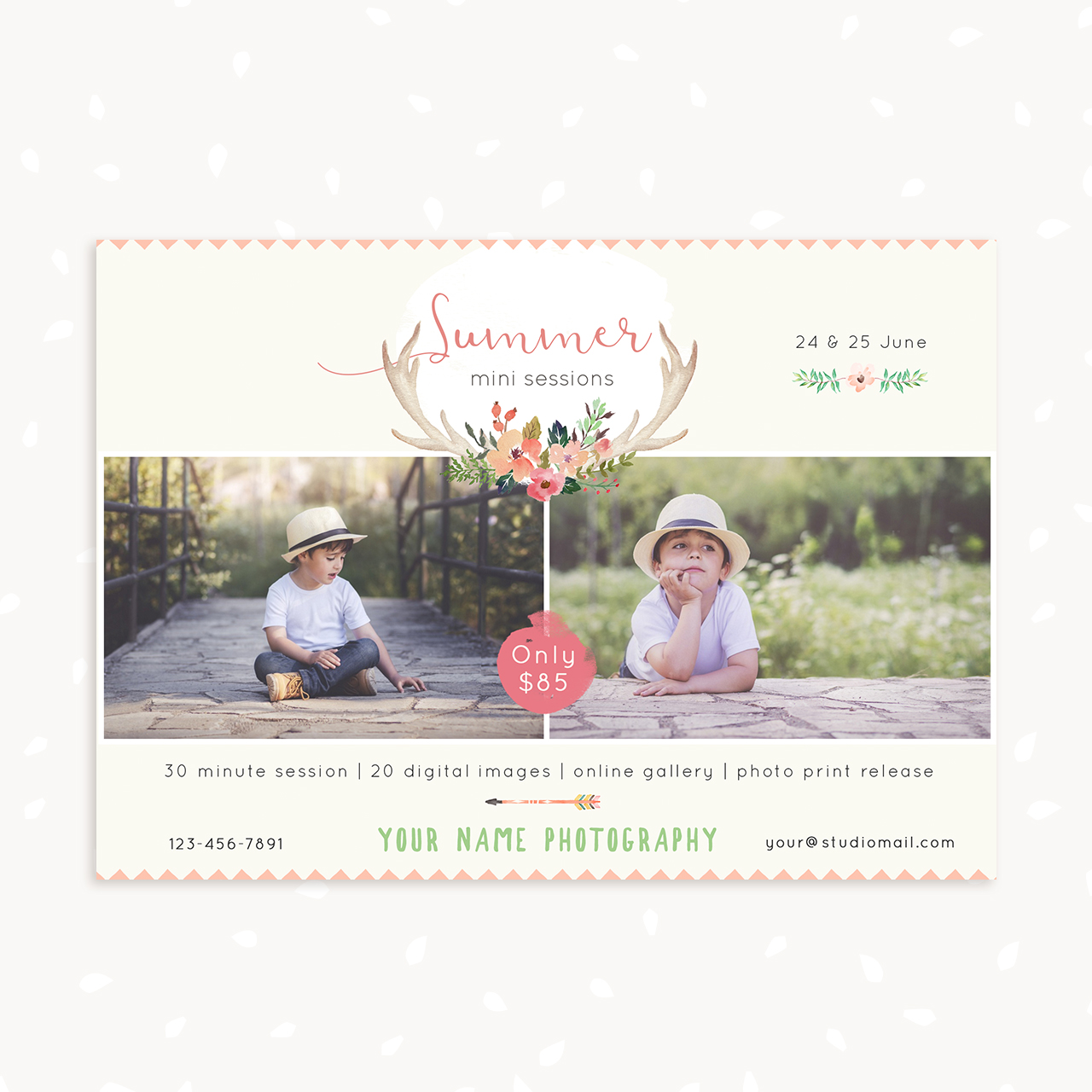 Summer mini sessions template tribal
