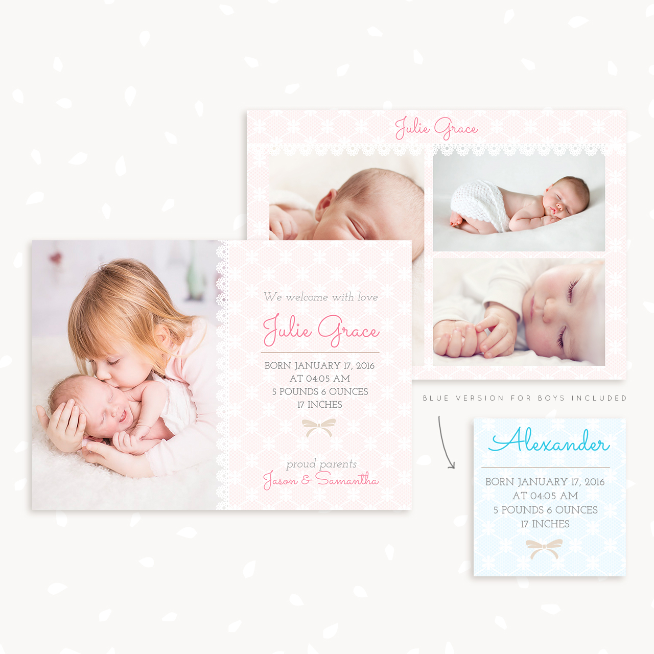 Birth Announcement Template Photography
