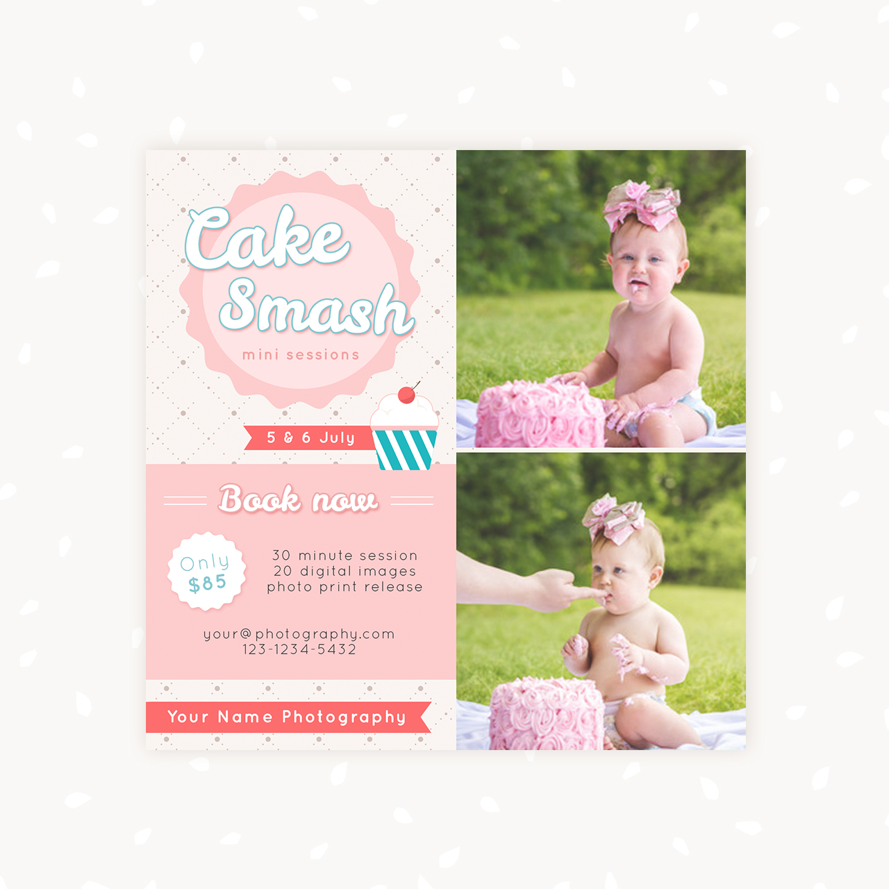 Cake Smash Photo Sessions Marketing Board