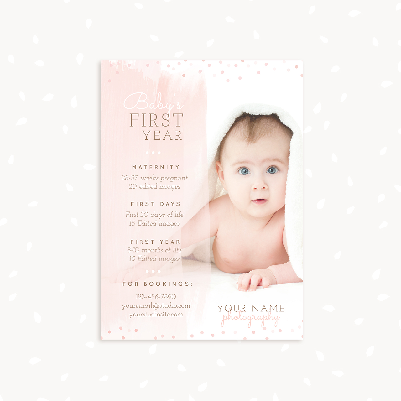 Baby's First Year Package Template Photography