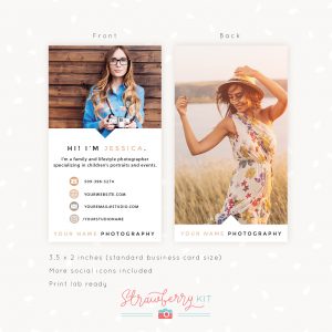 Vertical personal business card photographers