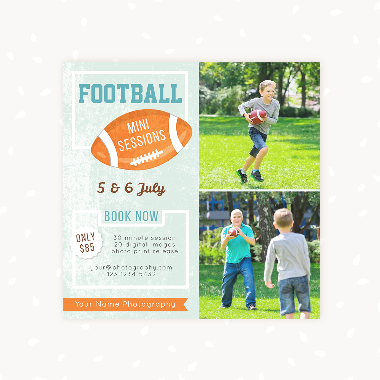 American Football Photo Sessions Marketing Template