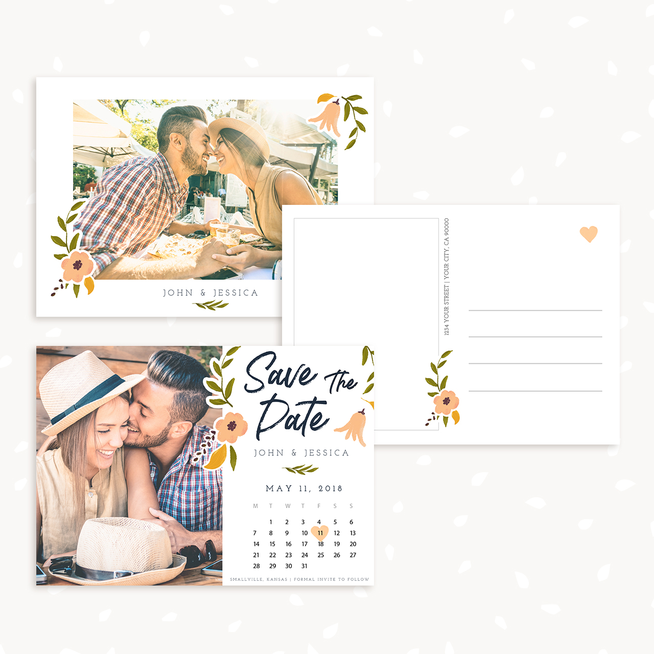 Floral Save The Date Card Template