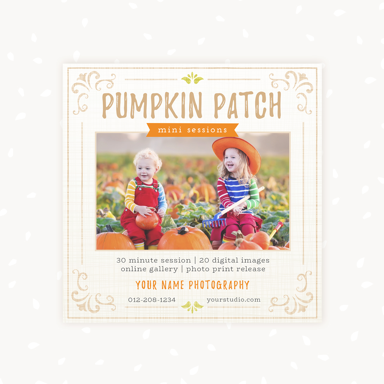 Pumpkin Patch Mini Sessions Template