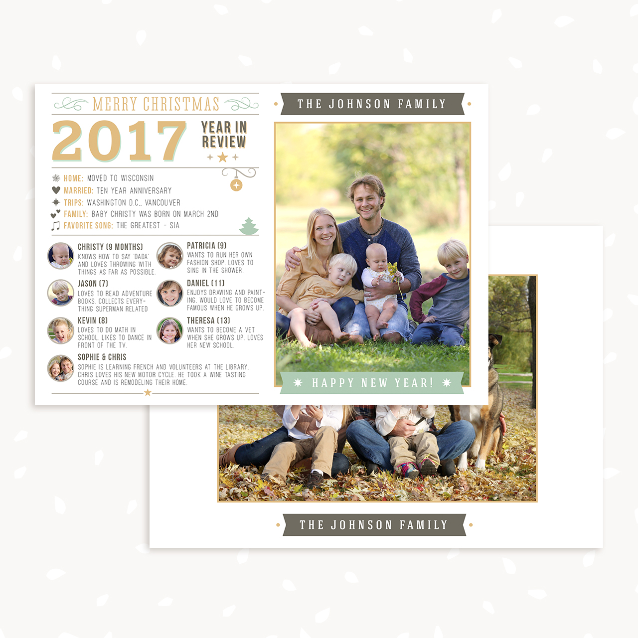 Christmas Year in review Photoshop template
