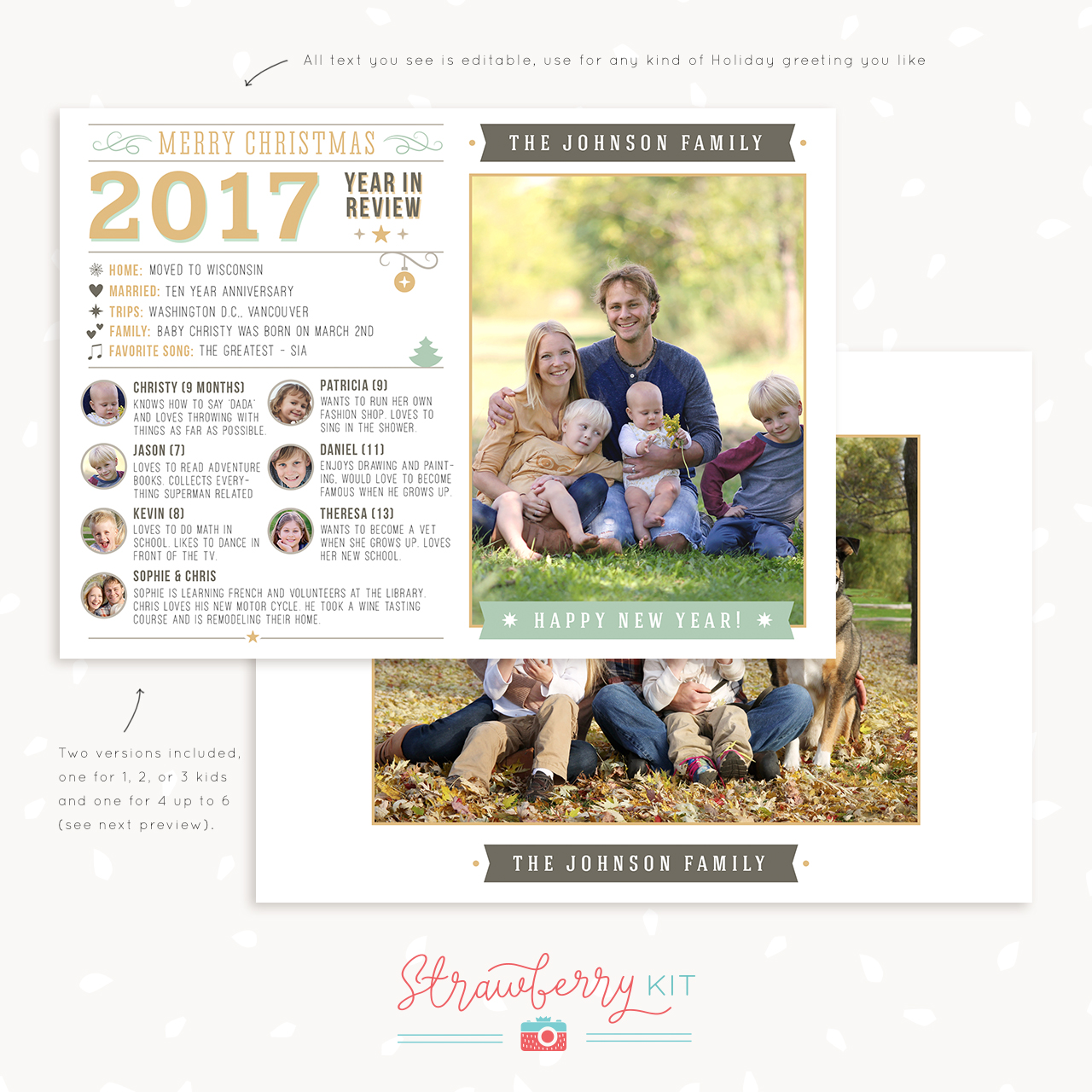 Year In Review Christmas Card Template Printable Word Searches
