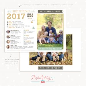 Year in review template Christmas card