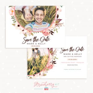 Floral Photography Save the Date Card Template