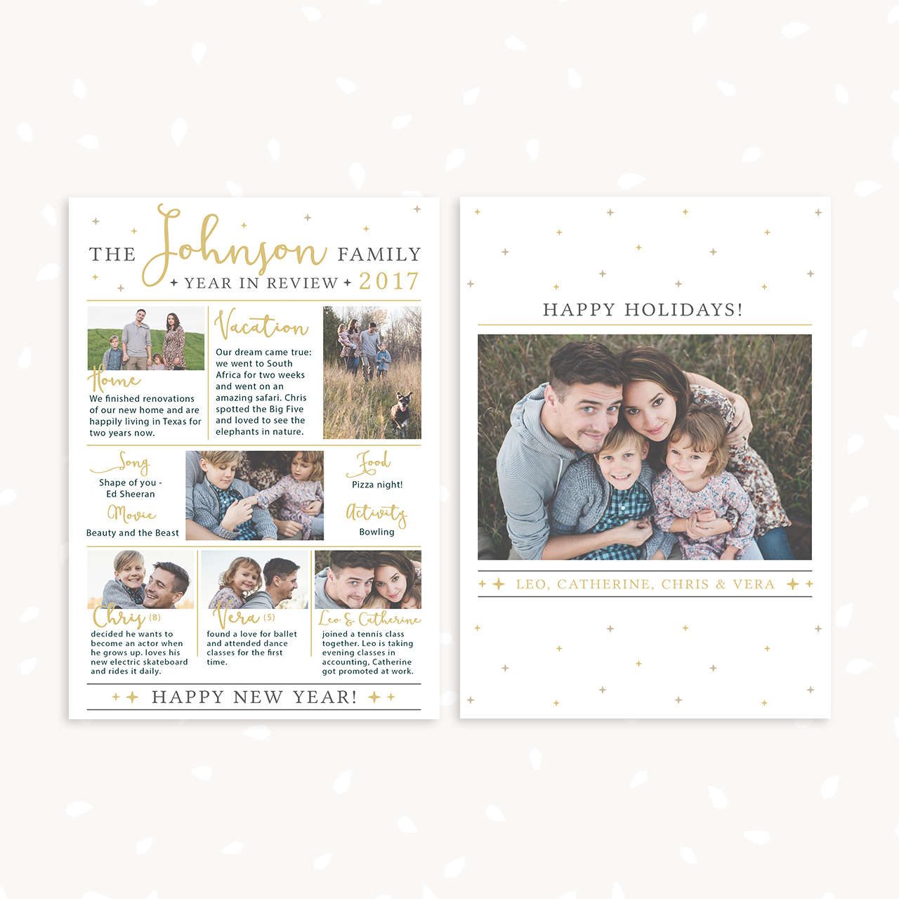 Year in Review card template photography