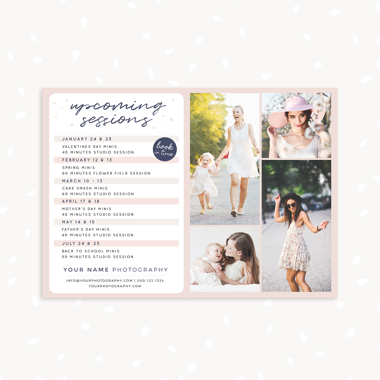 Upcoming sessions photography template