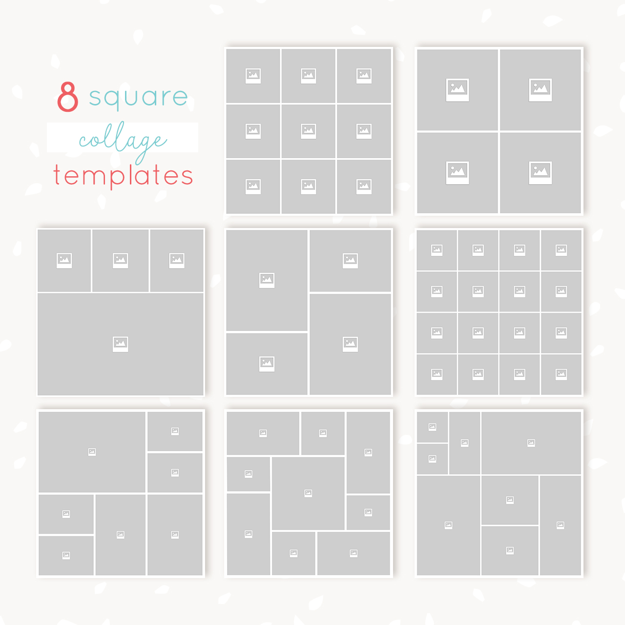 Square collages bundle for Photoshop