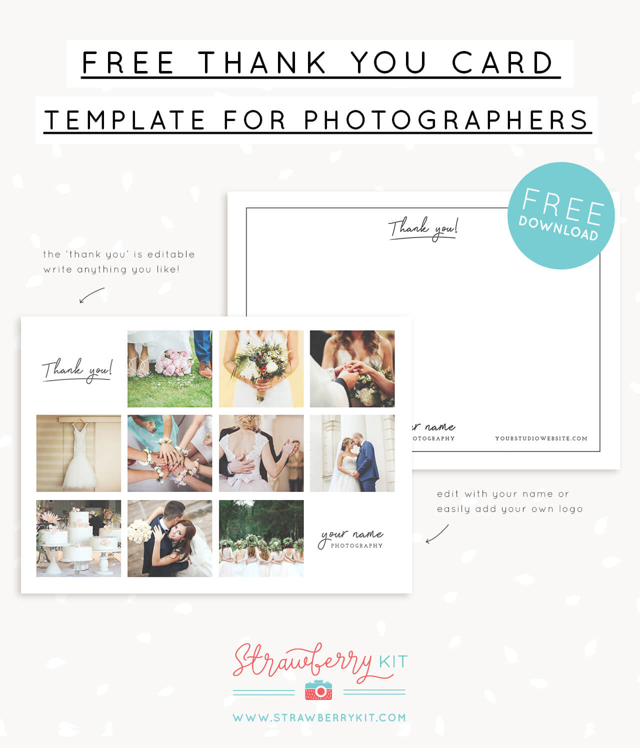 Free Thank You Note Card Template With Collage For Photographers