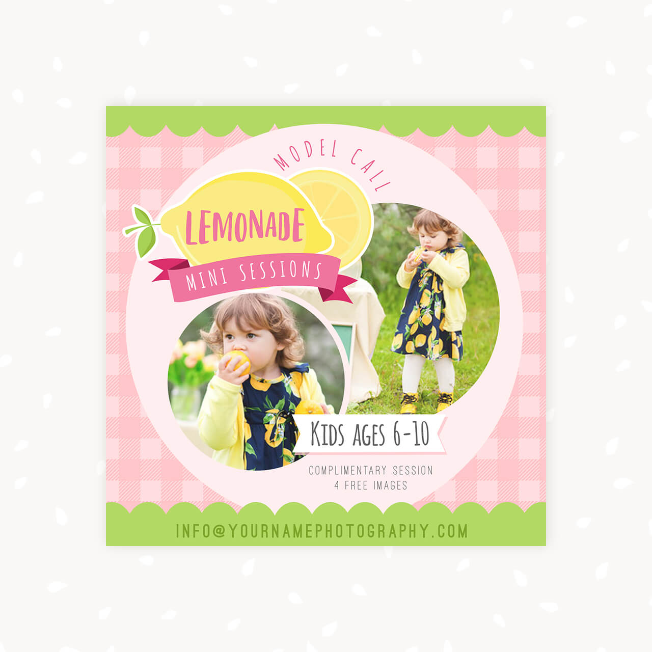 Lemonade Stand Photo Sessions Model Call