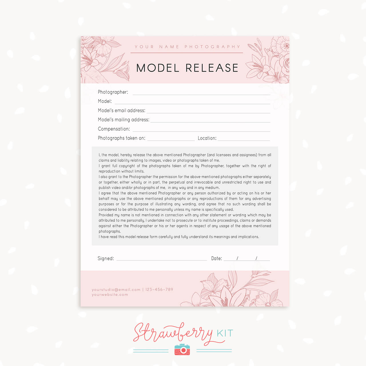 Photo Release Form Template from strawberrykit.com