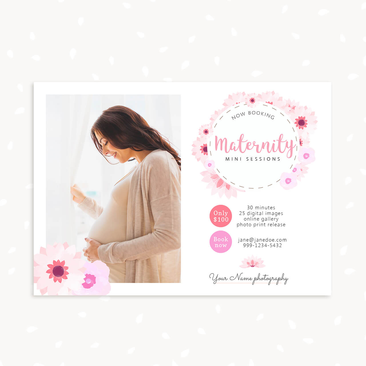 Floral Maternity Mini Sessions Template