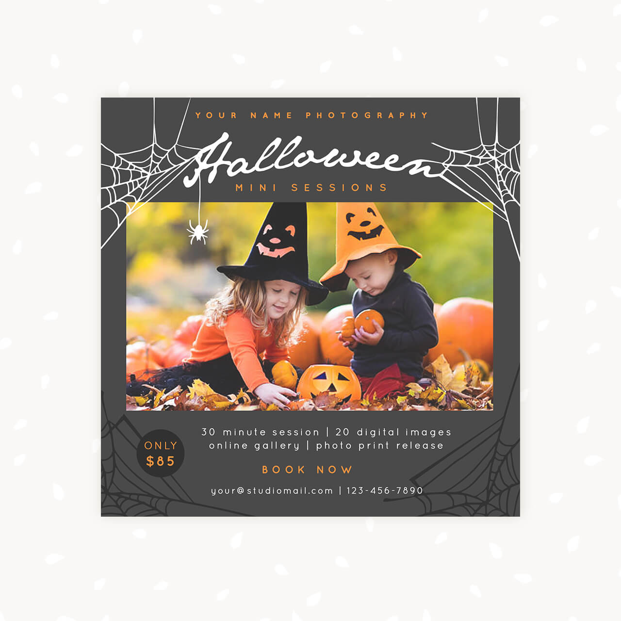 Halloween mini sessions template photography