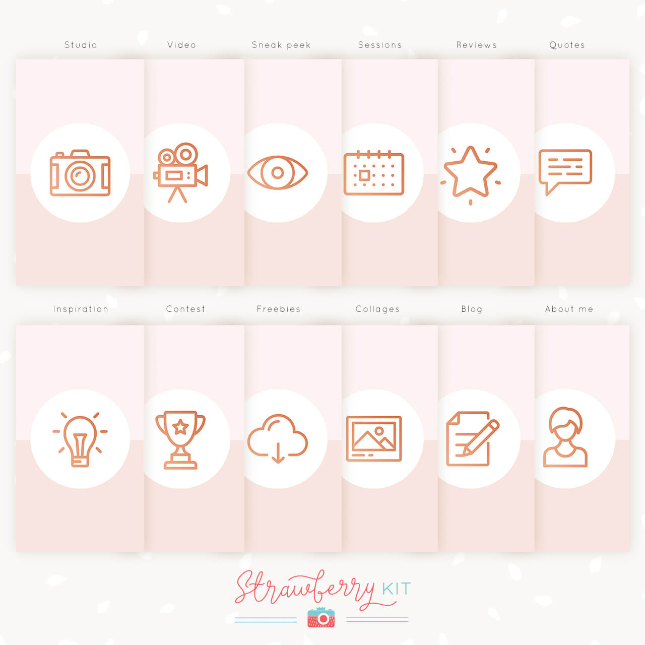 Instagram Story Highlight Icons For Photographer Strawberry Kit