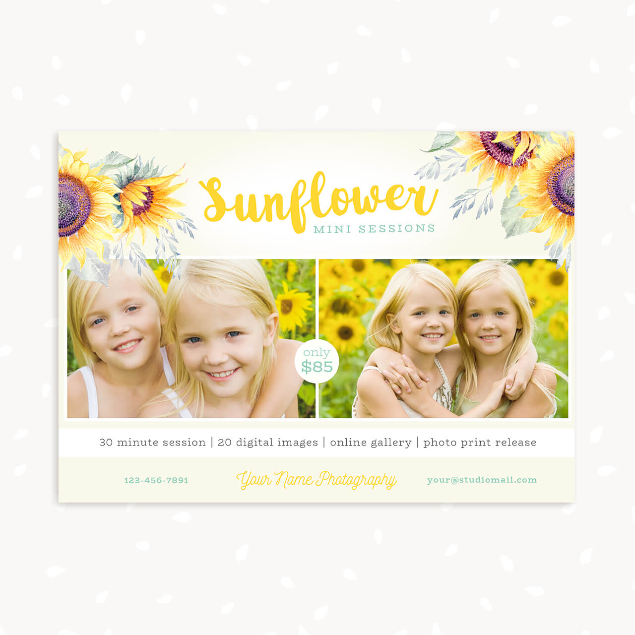 Sunflowers Mini Session Template