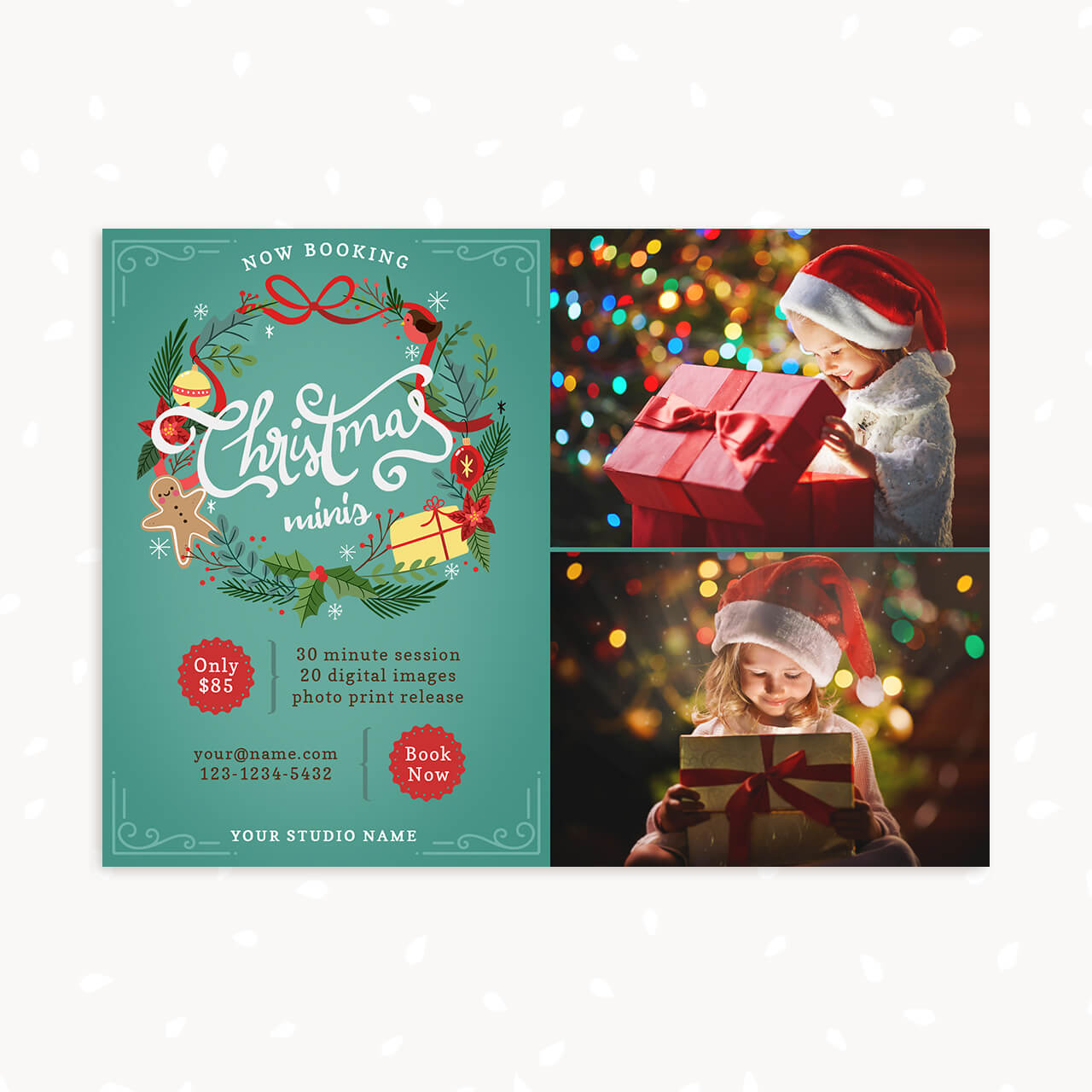 Christmas Mini Sessions Template Photography Download
