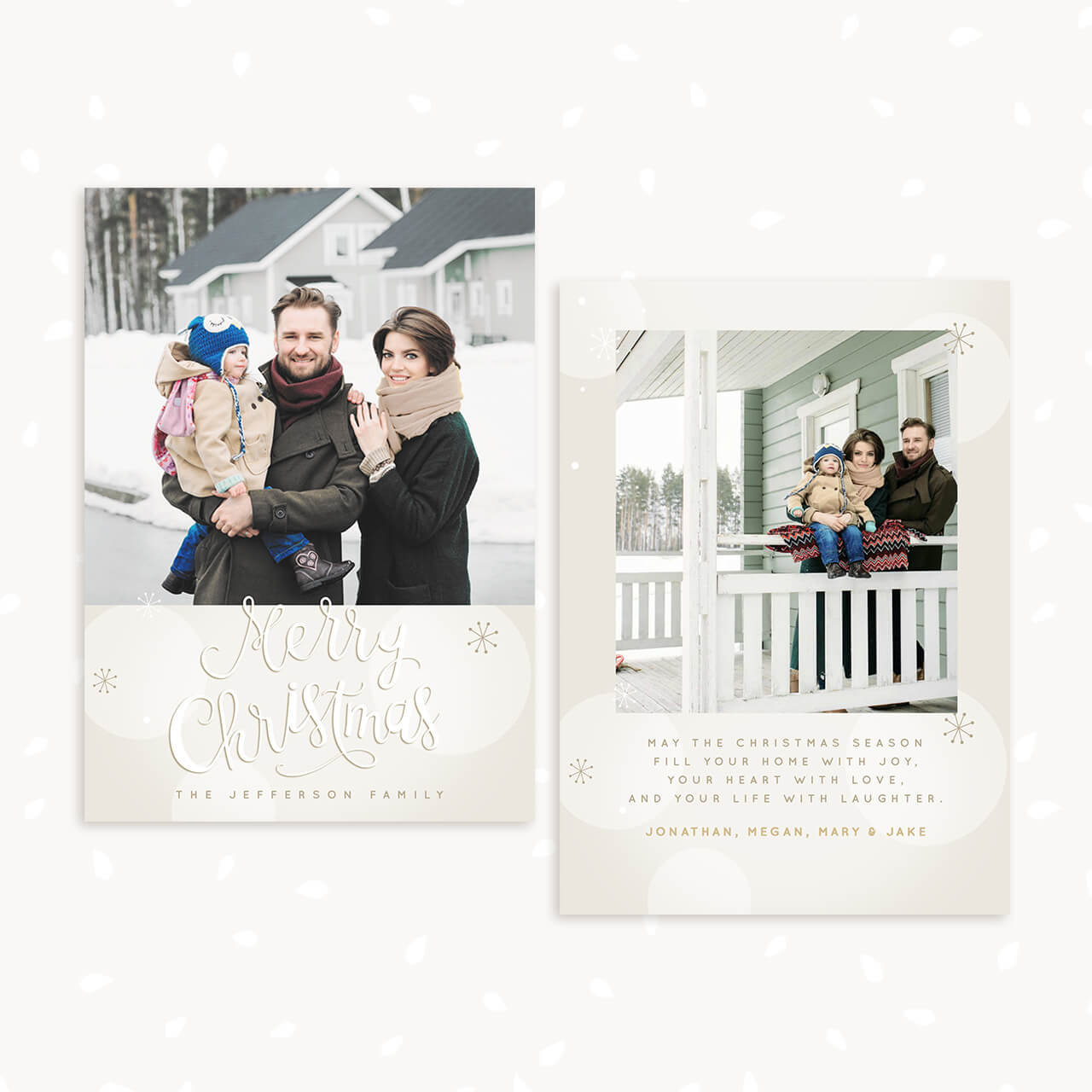 White Christmas Greeting Card Template