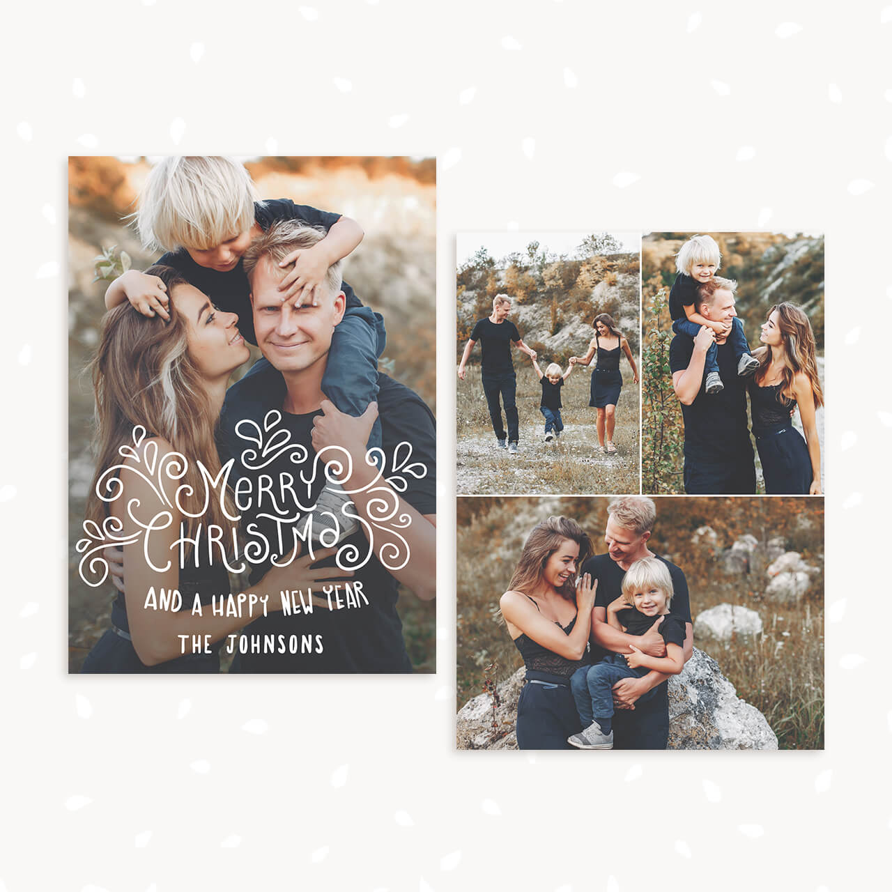 Christmas Card Template Photo Collage
