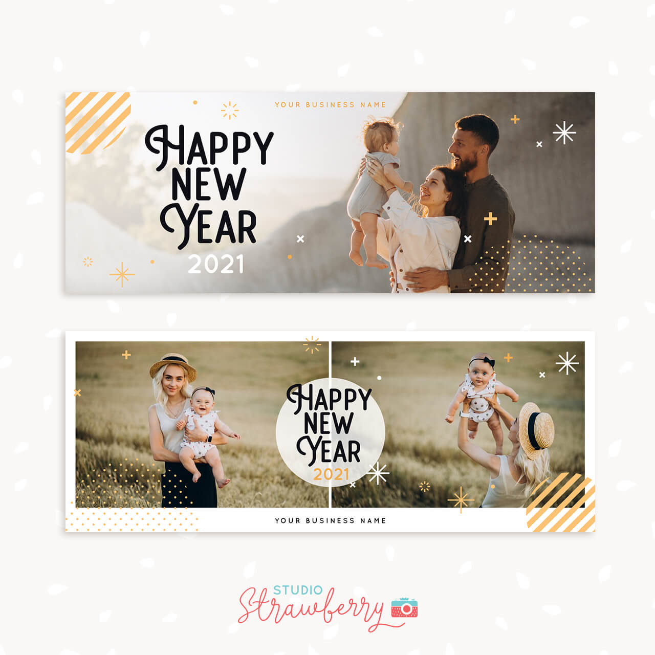Happy New Year Facebook Cover Template
