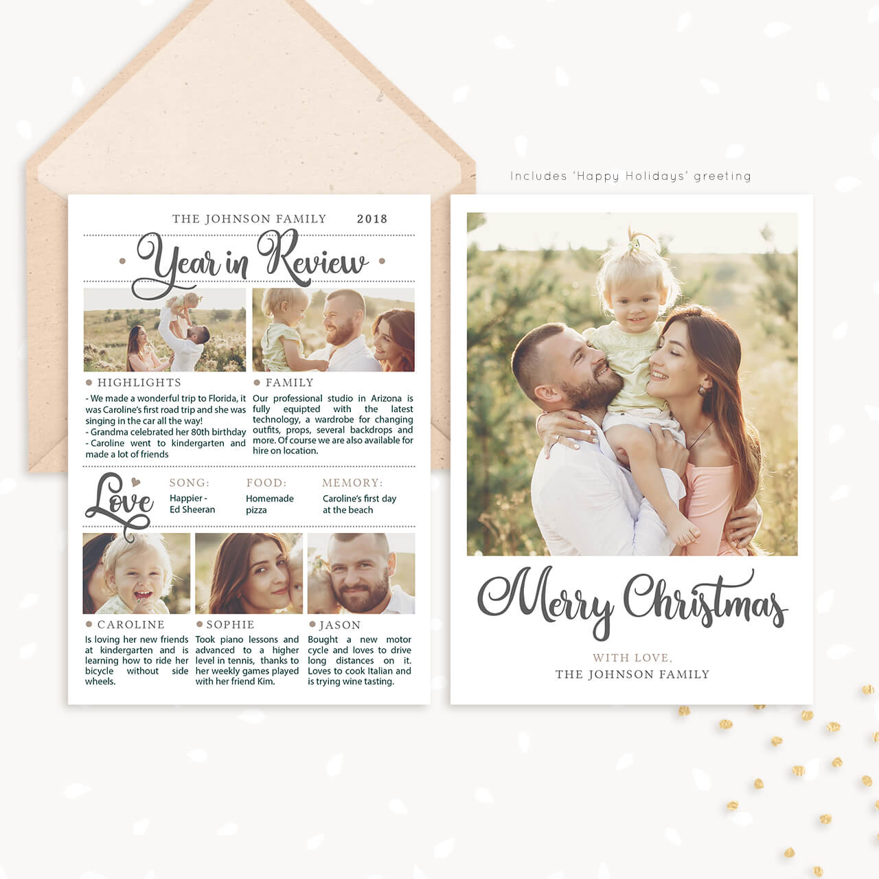 Year In Review Christmas Card Template Photoshop