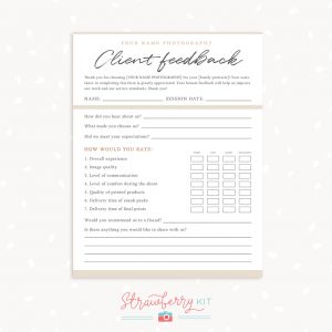 Client Feedback Form Photography Template