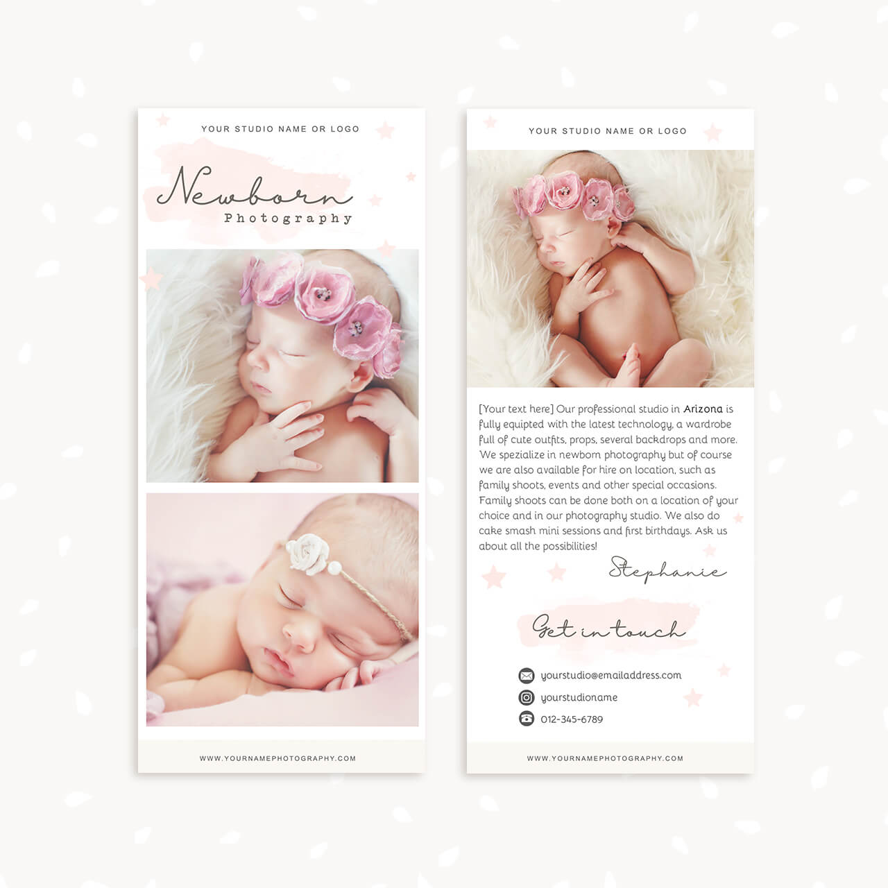 Newborn Photographer Rack Card Template