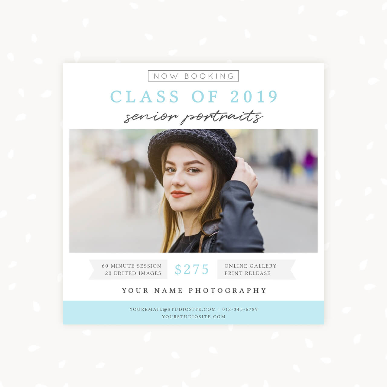 Booking Senior Sessions Template