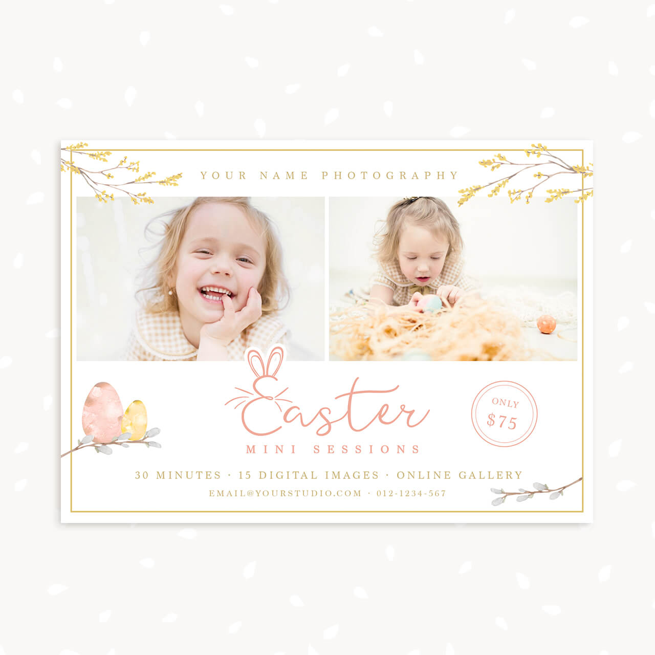 Easter Mini Sessions Template Handwriting