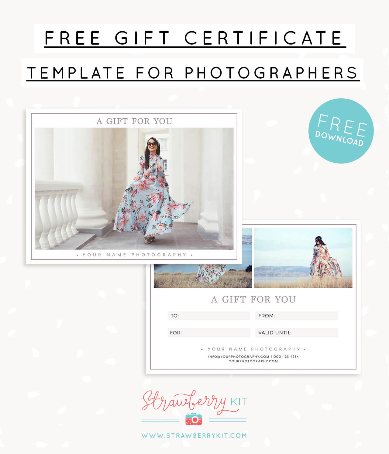 editable custom printable photography gift certificate template rustic ...