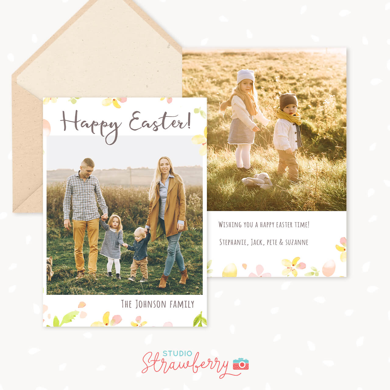 Happy Easter Greeting Card Template Photoshop