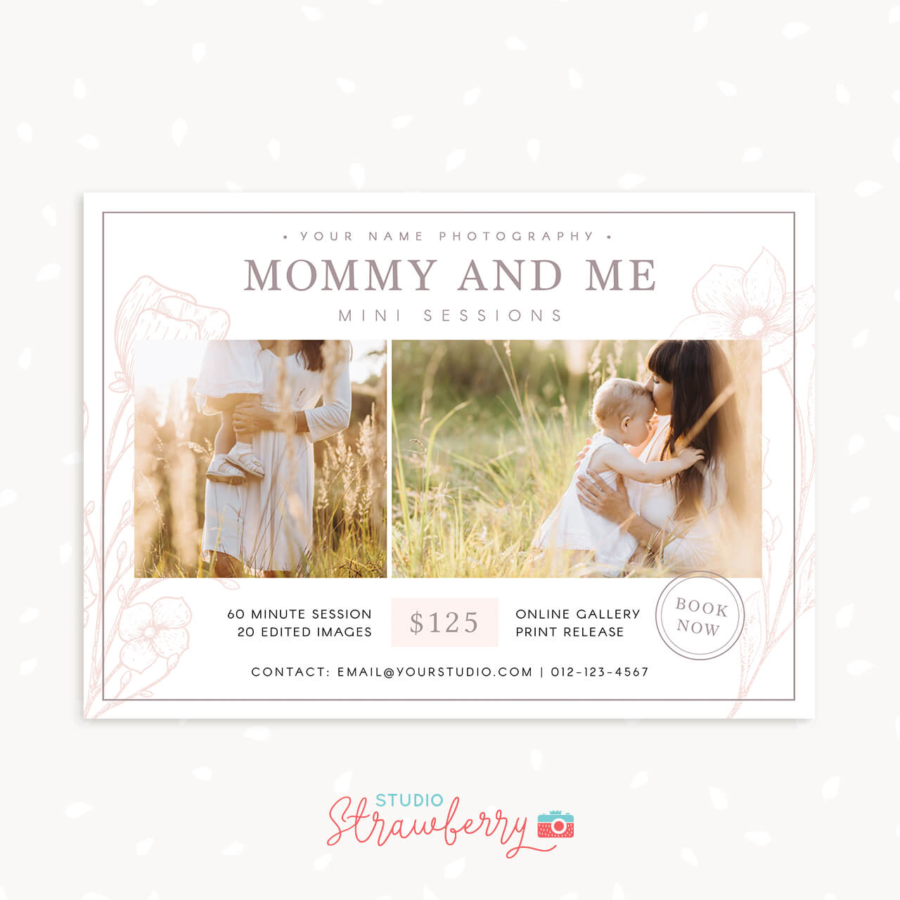 Mommy and me mini sessions template minimal
